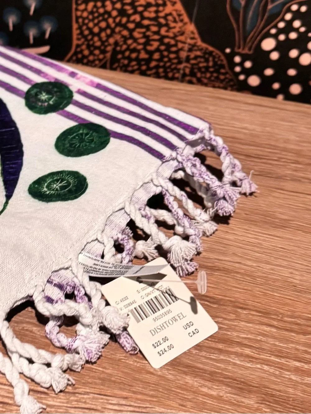 NWT | Anthropologie, Greens Block-Print Tea Towel